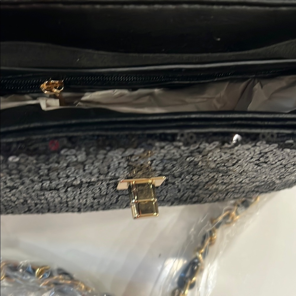95. Badgley Mischka Black Sequin Women's Bag - Picture 6 of 6